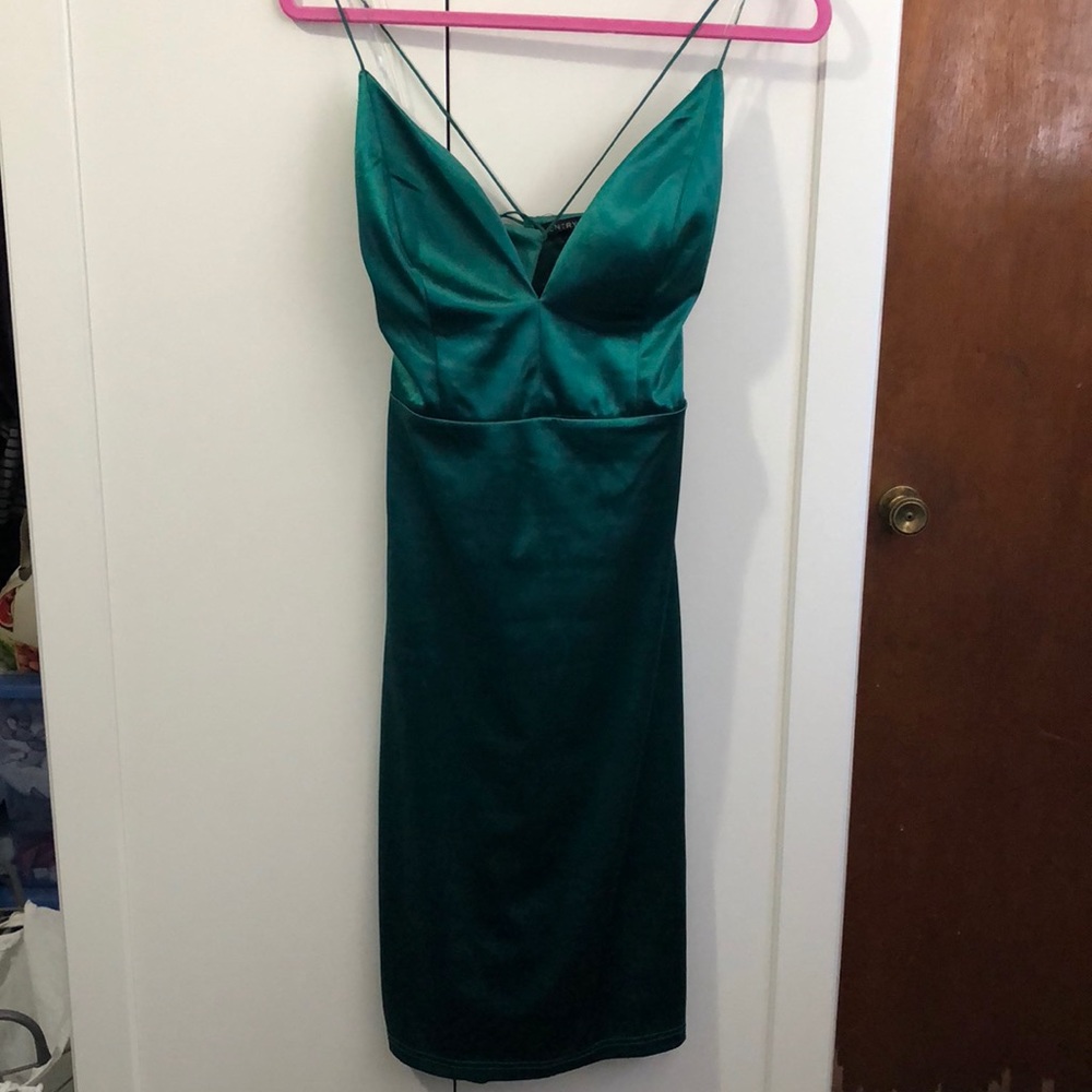 Green strappy dress